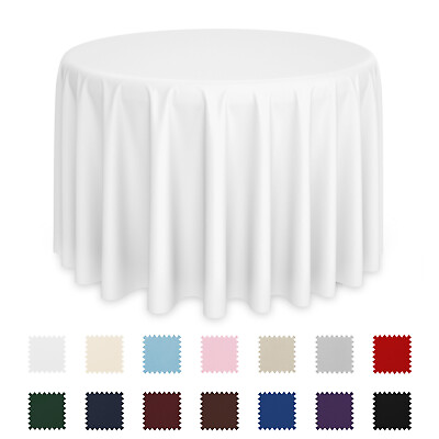 #ad Round Wedding Banquet Polyester Fabric Tablecloth $21.49