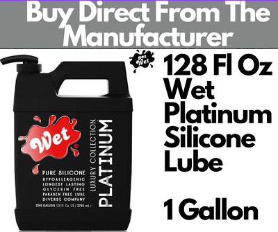 #ad Wet Platinum Silicone Based Lube 1 Gallon Personal Waterproof Anal Lubricant $299.99