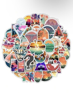 #ad 50 Pcs Landscape Pattern Assorted Sticker Creative Multi purpose Stickers $12.00