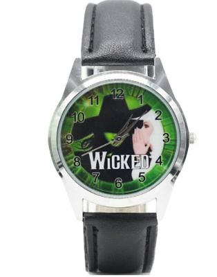 #ad Broadway#x27;s Hit Musical Wicked Green Backing Leather Band Wrist Watch $13.99