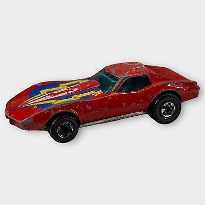 #ad Vintage 1975 Hot Wheels Redlines Red Corvette Stingray Mattel Hong Kong $9.99