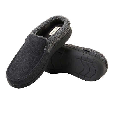 #ad Dearfoams Mens Memory Foam Comfy Slippers Black 13 New $18.79