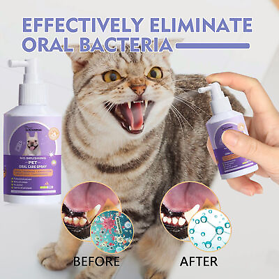 #ad 50ml Pet Breath Spray Easy to Use Clean Pet Dog Cat Oral Treatment Spray Liquid $8.38