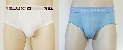 #ad Xtra Fit Mens Briefs 100% Cotton 2 pair pack in White and Aqua color S M L XL $13.99