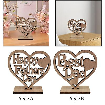 #ad Wood Heart Decor Desktop Ornament Father#x27;s Day Gifts Thoughtful Make This $6.61