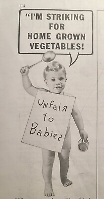 #ad Vintage Print Ad 1937 Gerber#x27;s Strained Baby Food Home Grown Vegetables Fremont $8.77