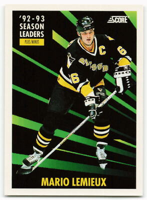 #ad 1993 94 Mario Lemieux Score Plus Minus Leader Pittsburgh Penguins $1.10