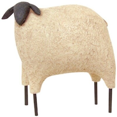 #ad Primitive Sheep Lamb Figure Stick Metal Legs 3.5quot; x 4quot; Farmhouse Decor $14.95