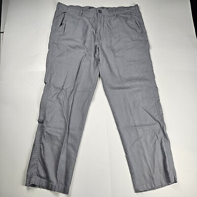 #ad Marc Anthony Linen Blend Pants Men#x27;s 38x30 Gray Straight Beach Lightweight $18.00