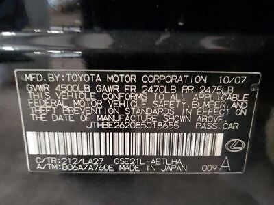 #ad Automatic Transmission Convertible Fits 06 15 LEXUS IS350 8826833 $598.00