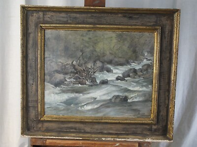 #ad FRAMED SIGNED OIL ON CANVAS PAINTING BY ROBERT MAIONE quot;LOOKING DOWNSTREAMquot; $595.00