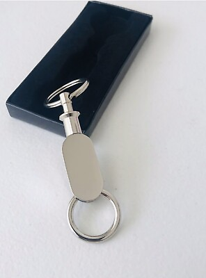 #ad NEW STAINLESS STEEL SILVER DETACHABLE VALET KEYCHAIN NEW IN BOX $6.99