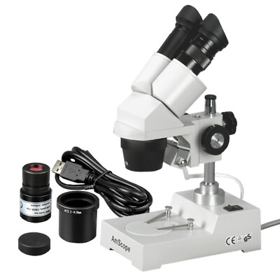 #ad AmScope 20 40X Binocular Stereo Microscope Digital Camera Pillar Stand Multi Use $176.99