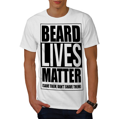 #ad Wellcoda Beard Lives Matter Mens T shirt Funny Graphic Design Printed Tee GBP 16.99