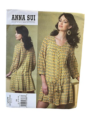 #ad Vogue Sewing Pattern V1177 ANNA SUI Dress Slip Petite Miss Size 8 14 $19.99