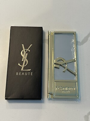 #ad Yves Saint Laurent YSL Logo Beauty Makeup Mirror in Box $34.00