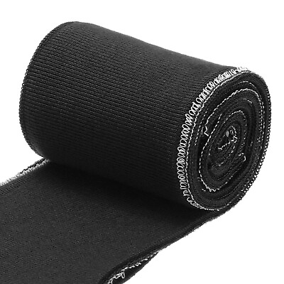#ad 1 Pair Elastic Cuffs Ribbed Trims Cotton Cuff Sleeve for DIY Sewing Black $13.01