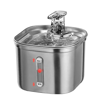 Cat Water Fountain 74oz 2.2L Stainless Steel Pet Water Fountain Automatic Dog... $38.30