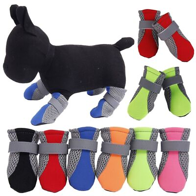 4 Pcs Nonslip Dog Mesh Boots Reflective Puppy Shoes Breathable Dog Paw Protector $8.36