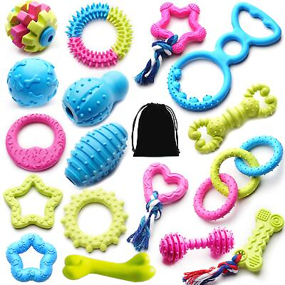 #ad Small Dogs Puppy Chew Toys 17Pack Cute Variety Shape Multi Colors Designs to ... $39.60