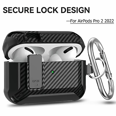 #ad For Apple AirPods Pro 2nd Gen Case Slim Shockproof Rugged Hard Cover Secure Lock $9.55