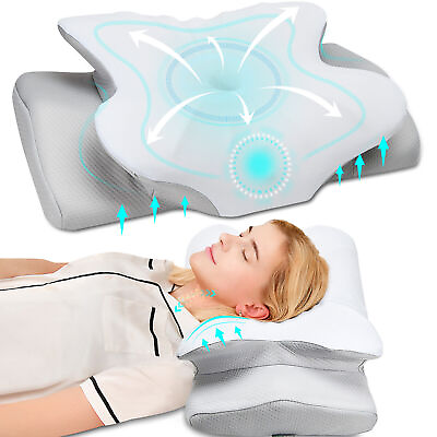 #ad Neck Pillow Bed Pillow Odorless Ergonomic Cervical Pillow for Neck Pain Relief $35.80