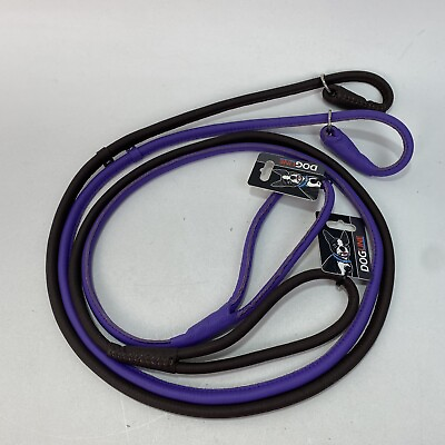 #ad 2X Dog Line Group Round Leather Slip Lead. W 3 8quot; L 60quot;. Purple Brown $79.98