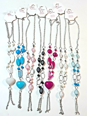 #ad beaded necklaces with tassel pendant. colorful. NEW. Beautiful lot of 7 $39.99