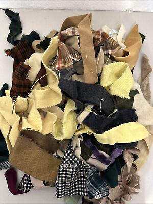 #ad Wool fabric scraps over 1 pound great for rug hooking and wool appliqué $11.93