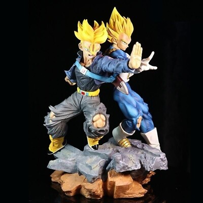 #ad Large Anime Dragon Ball Z Trunks Vegeta Statue Figure Super Saiyan Gift Toy $109.00