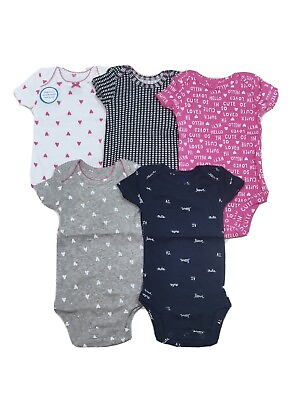 #ad Carters 5 Pack Bodysuits Girls Cute and Heart Themes Newborn 3 6 9 or 12 Months $5.95