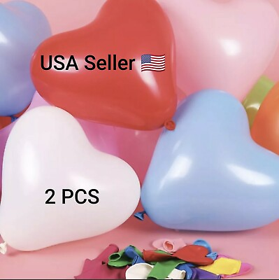 #ad 2Pcs 10inch 1.5g Pearl Latex Heart Balloons Happy Birthday Party Wedding New $2.79