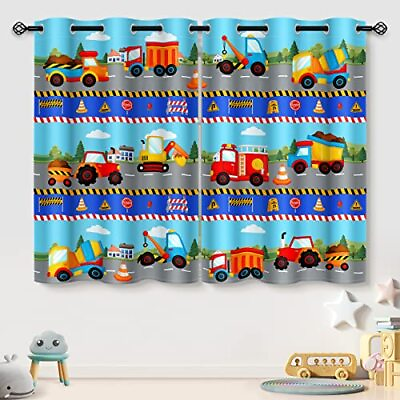 #ad Construction Truck Blackout Curtains for Kids Girls Boys Teens Tractor Excava... $59.44