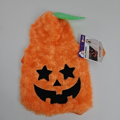 #ad Dog Halloween Pumpkin Costume Size Small 9quot; Jack O Lantern New $14.99