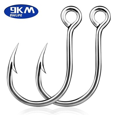 #ad 100Pcs Inline Single Fishing Hook Strong Wide Gap for Treble Replacement on Lure $8.81