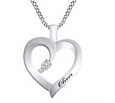 #ad Personalized Heart Shape Pendant 925 Silver Custom Made Any Name Valentine Gifts $70.22