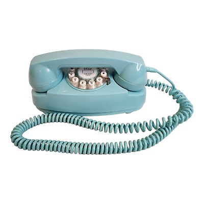 #ad Vintage Turquoise Crosley CR 59 Landline Telephone Retro Push Button $24.99