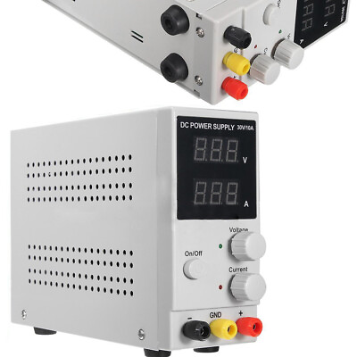 #ad Lab Test Variable DC Bench Power Supply 0 30V 0 10A with LED Display Adjustable $53.21