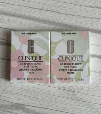#ad Clinique All About Shadow Soft Matte AG Nude Rose 2 PACK Full Size NIB $25.00