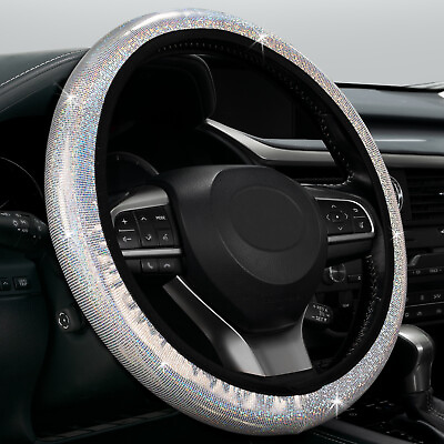 38cm Universal Car Bling Steering Wheel Cover Crystal Rhinestone For Women Girls $8.99