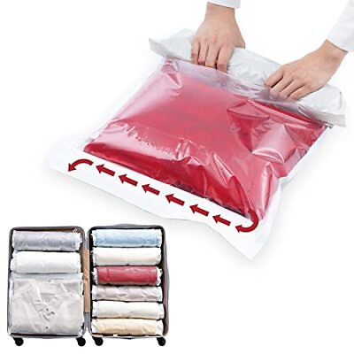 #ad 10x Travel Compression Vacuum Bags Roll Up Spave Saver Bags for Travel Packing $24.42