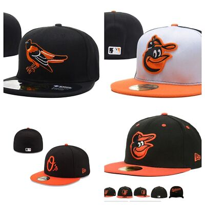 #ad Baltimore Orioles Fitted Hat Cap MLB New Series Mens Baseball Cap Bird Logo Hat $17.76