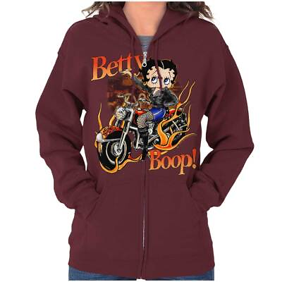 #ad Flaming Betty Boop Zip Hoodie $34.99