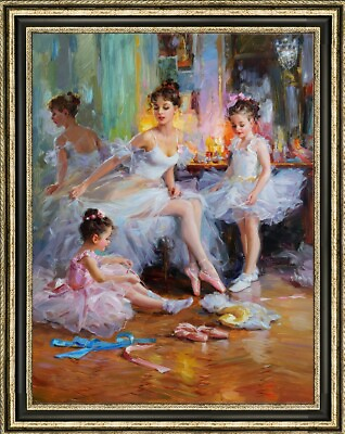 #ad Hand painted Oil Painting art impressionism ballet Small girl on canvas 30quot;X40quot; $798.00