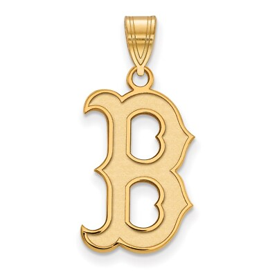 #ad 14k Yellow Gold MLB LogoArt Boston Red Sox Letter B Large Pendant 1.24g $400.00