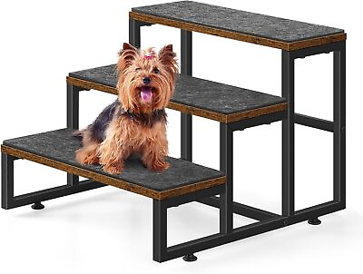 #ad 3 Steps Pet Stairs Dog Stairs Older Small Dogs to High Beds Sofa Couch Non Slip $28.99