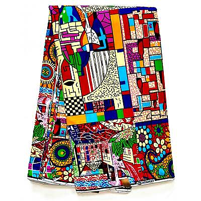 #ad African Fabric Ankara Multicolored quot;Everyday Copacabanaquot; Yard or Wholesale $7.14