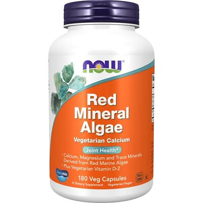 #ad NOW Foods Red Mineral Algae Vegetarian Calcium 180 Veg Caps $16.50
