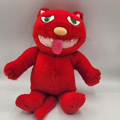 #ad Vintage 1987 Rotten Ralph Red Storybook Character Cat 1980s Plush Stuffed Toy $39.95