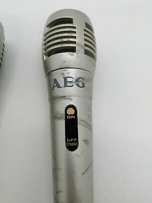 #ad Vintage AEG silver Dymanic Handle Microphone High Grade working Jack 6.35mm $30.39